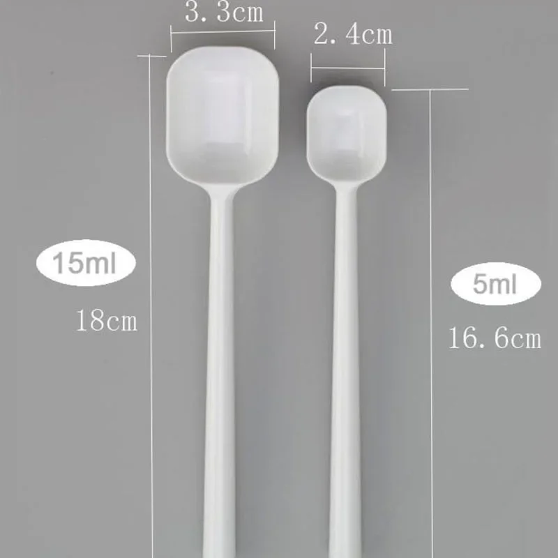 2Pcs/Set Food Grade Plastic Measurement Scoop Long-Handle Durable Measuring Spoon Kitchen Accessories 5ML and 15ML Calories