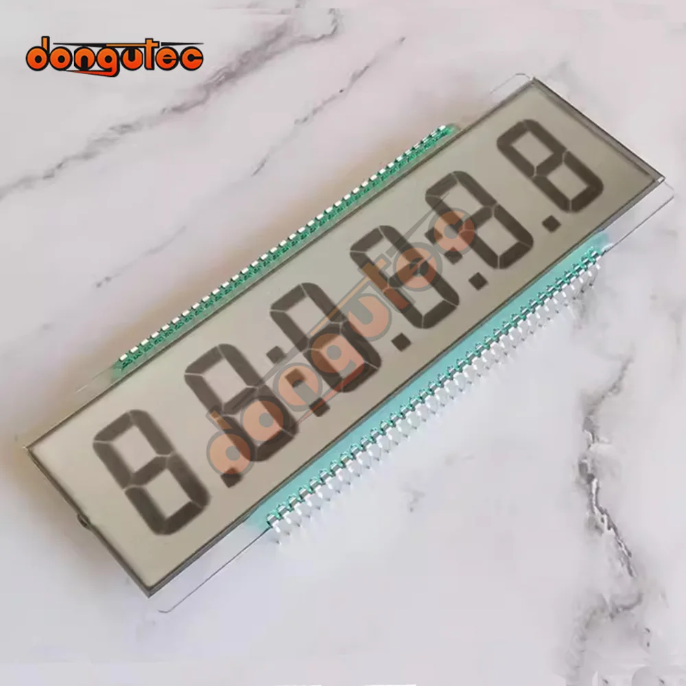 70PIN TN Positive 6-Digits Segment LCD ED139 Module 6 Digit 7 Segment LCD Display Screen Static Driving TN Positive Display