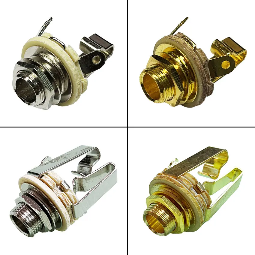 1PCS 6.35MM Electric Guitar Input Jack Phone Jack Mono Stereo Sockets For Pedal Guitar Female Connector