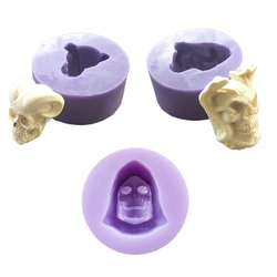 Horns Skull 3D Candle Soap Mould DIY Candle Epoxy Mold Handmade Candles Aroma Wax Soap Molds for Decoration