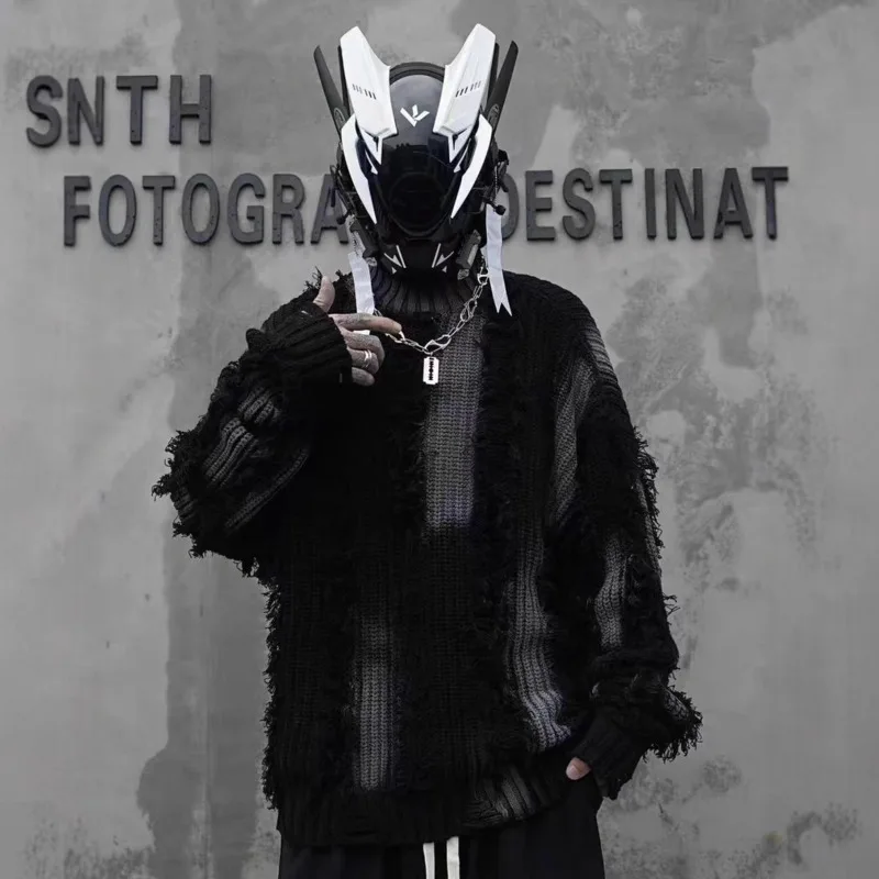 HKSH 2025 디스트레스드 태슬 두꺼운 니트 트렌디 스웨터 여성 가을 겨울 신상 남성 아메리칸 하이 스트리트 레이지 루즈 캐주얼 HK15884