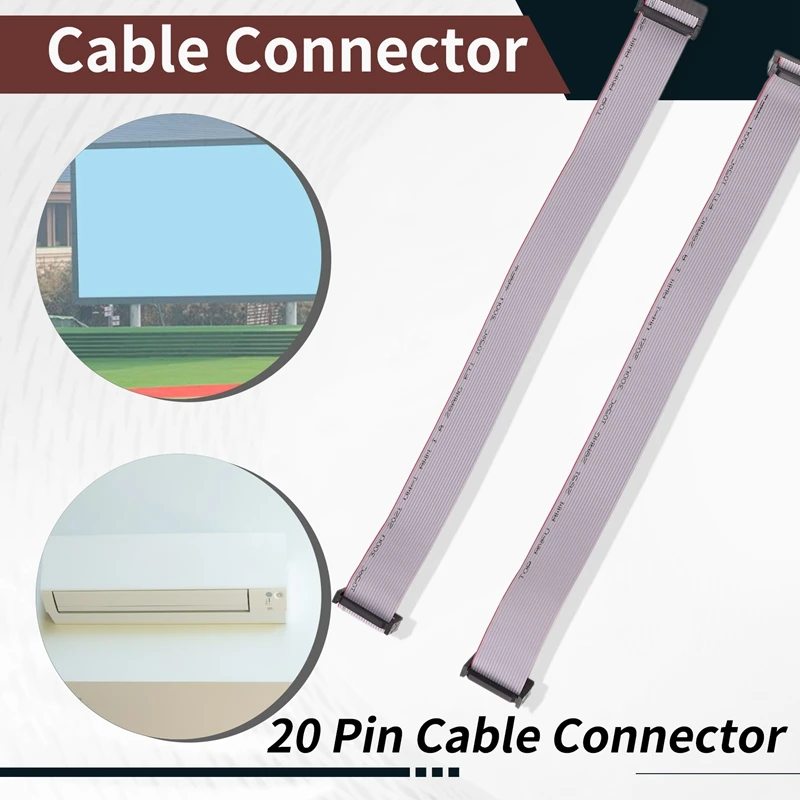 2 Pieces 2.54 mm Pitch 20 Pin F/F Flat Ribbon Cable Connector