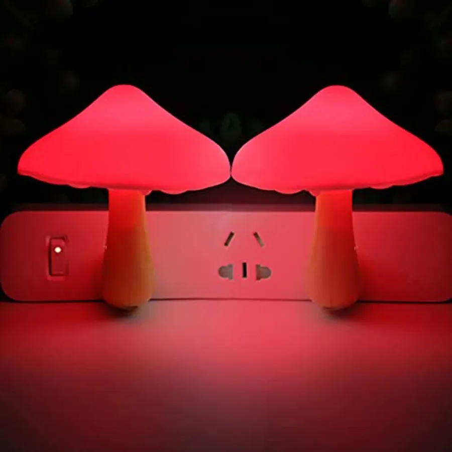 

2 Pcs LED Night Light Plug in Nightlight Wall Lamp, Mushroom Night Light Mini Magic Night Lights for Adults Bedroom, Bathroom,