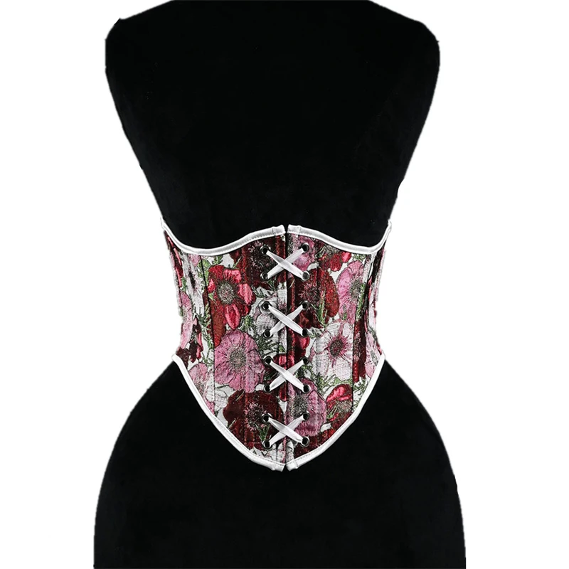 

Винтажный корсет под грудью, топ, женский готический жаккардовый корсет с костями, корсет с поясом, баскетбольный корсет для похудения талии, бюстье