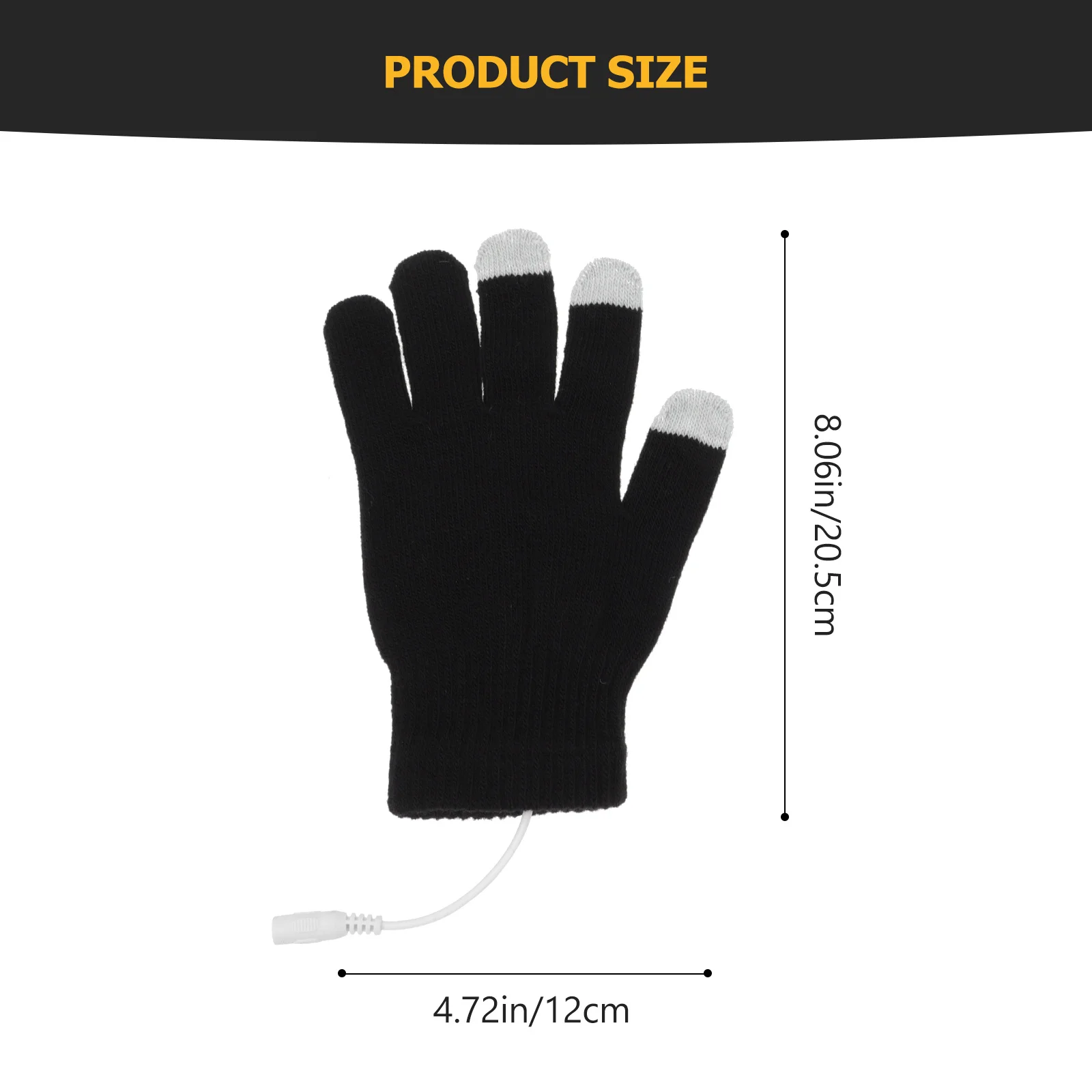 Pair of USB Heating Gloves Winter Thermal Mittens Touchscreen Compatible for Office Home Camping Activities Flexible Comfortable
