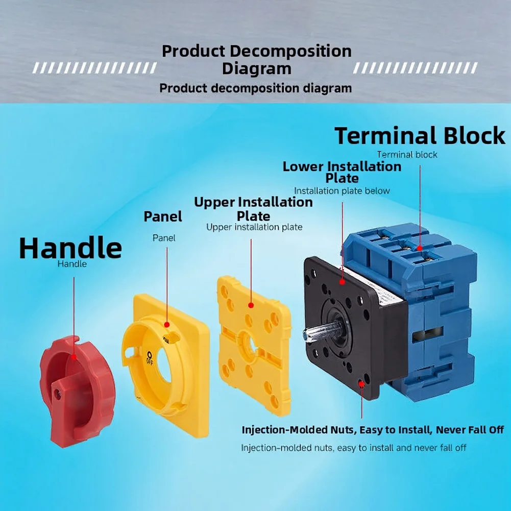 For Ventilation Systems Rotary Cam Switch Industrial Control Panels As Pictures Show AC-23A Rated Finger Protection