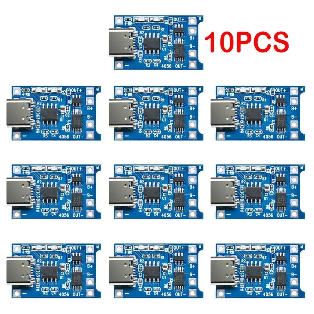 1-10Pcs 5V 1A TYPE-C Micro USB 18650 TC4056A Lithium Battery Charging Board Charger Module with Protection Dual Functions TP4056