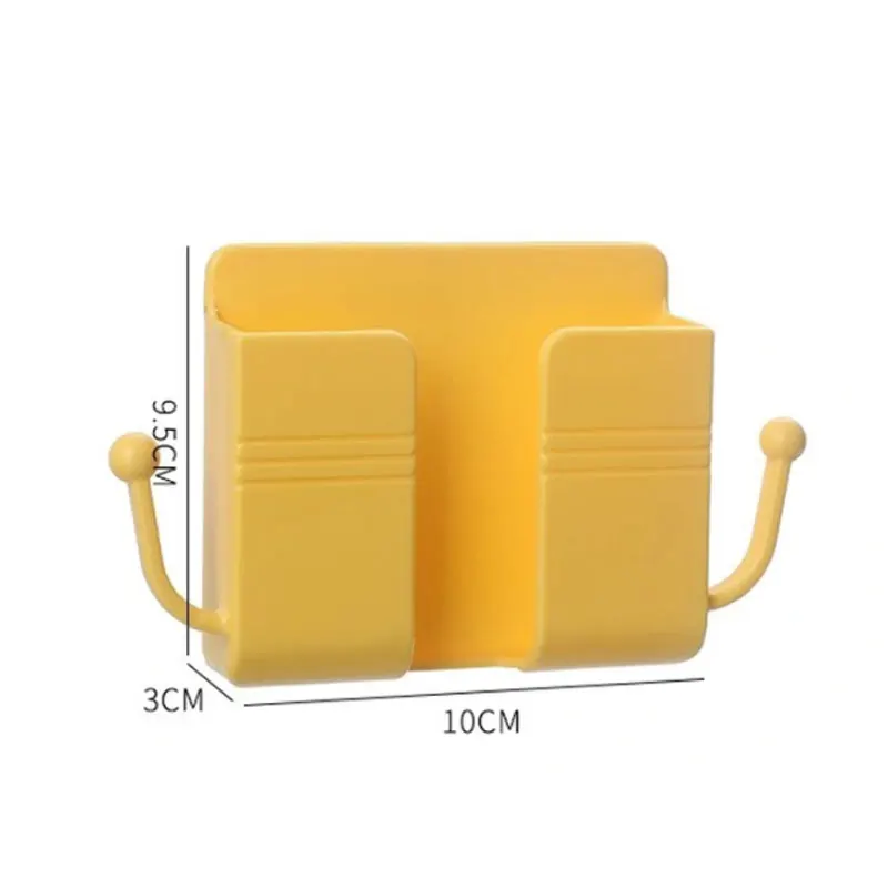 Wall Mounted Mobile Phone Holder Multifunction Holder Remote Control Storage Box Charger Hook Cable Charging Dock Stand