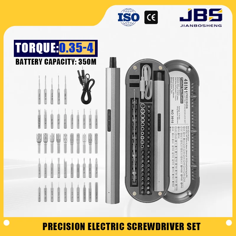 مجموعة مفكات براغي كهربائية دقيقة من النوع القلم من JBS 48 في 1 للأجهزة وأجهزة الكمبيوتر المحمولة وإصلاح الهاتف