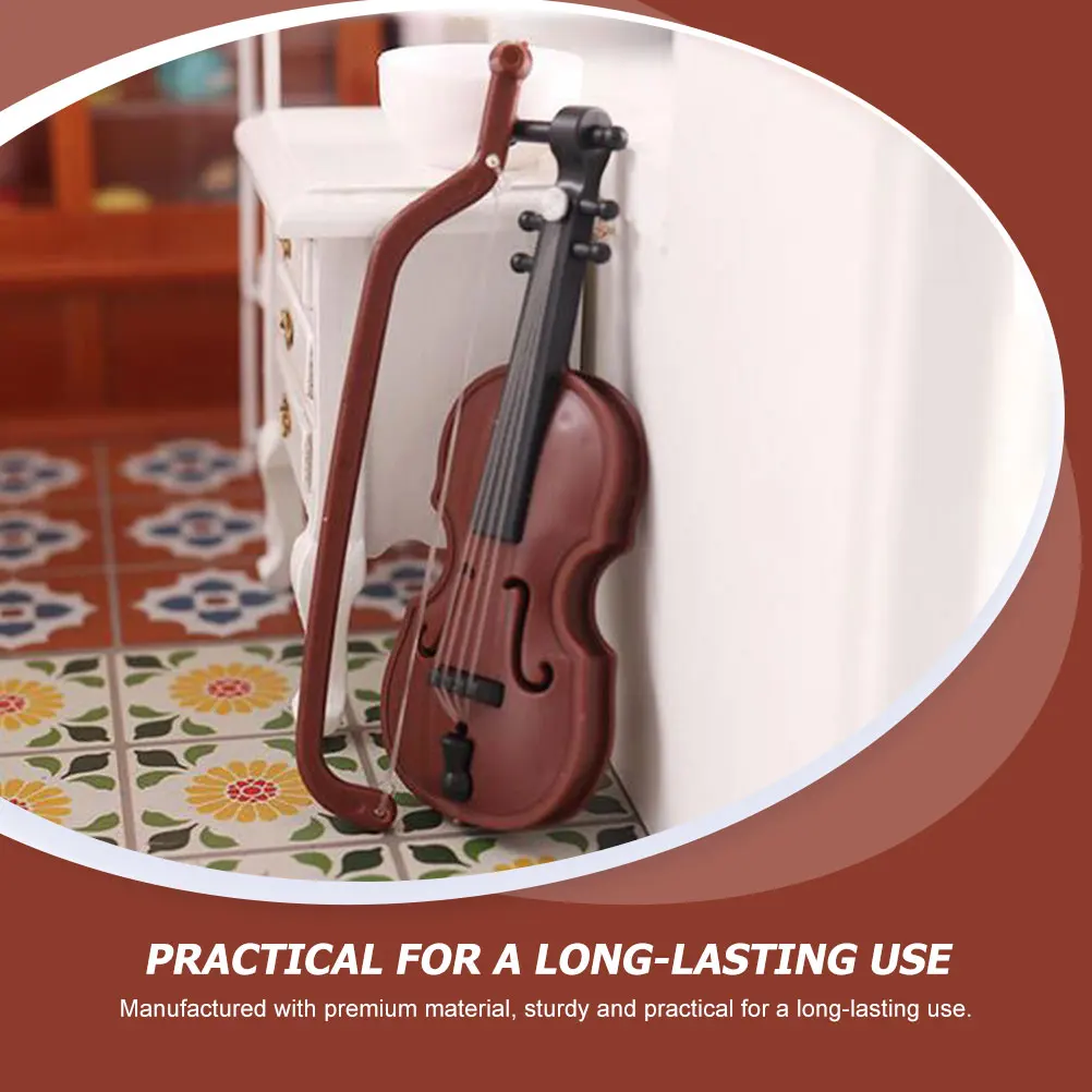 

10 Sets Mini Violin Decor Craftsmanship Smooth Desktop nament Sturdy Premium Material Delicate Musical Enthusiasts
