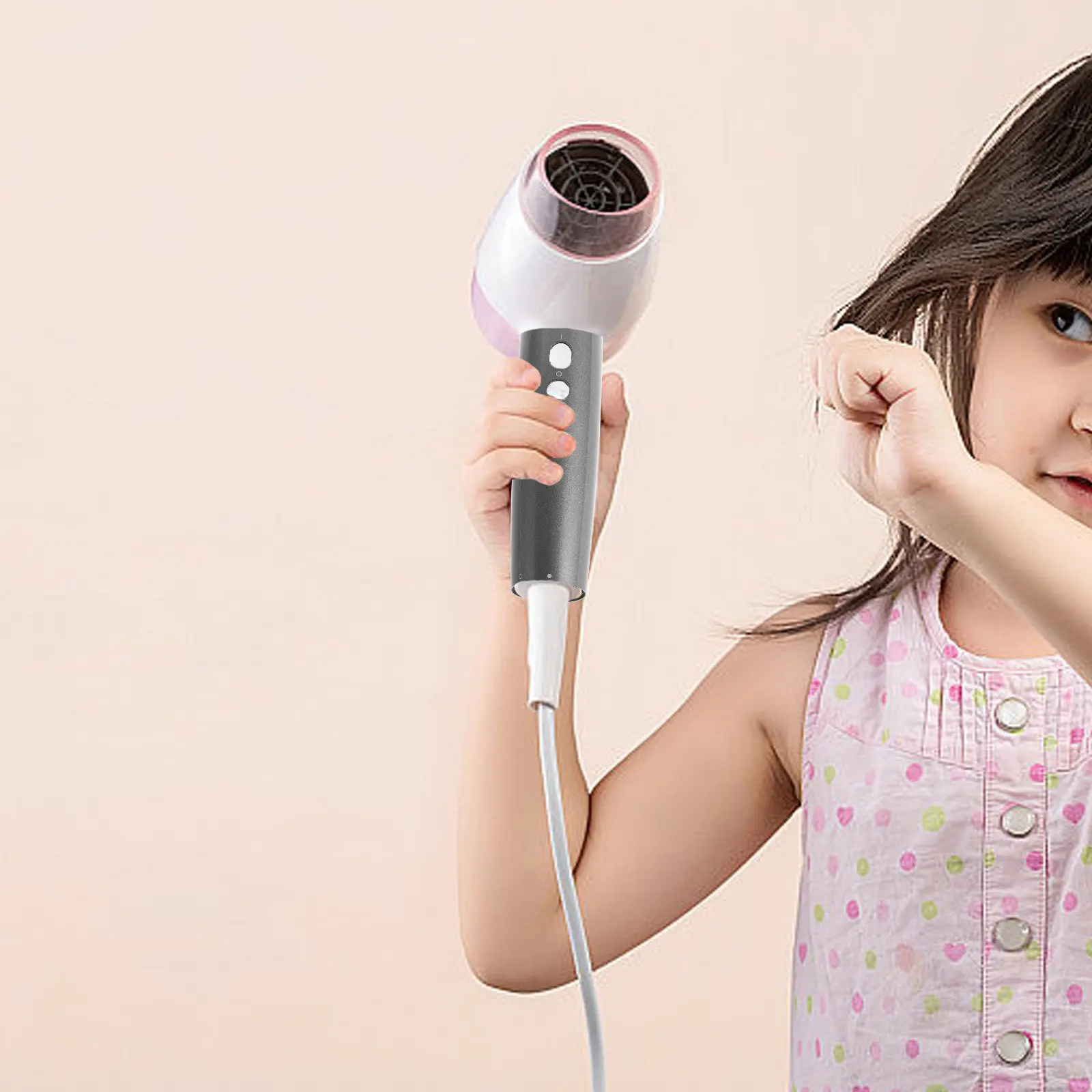 

Сменная серебристая пластиковая накладка для ручки фена, запчасть для ремонта и обслуживания, рукоятка для фена