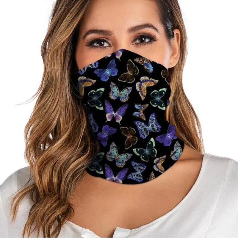 

Women Bandana Neck Gaiter Tube Headwear Face Cover Dustproof Motorcycle Anti-UV BreathableWindproof Butterfly Headband Scarf