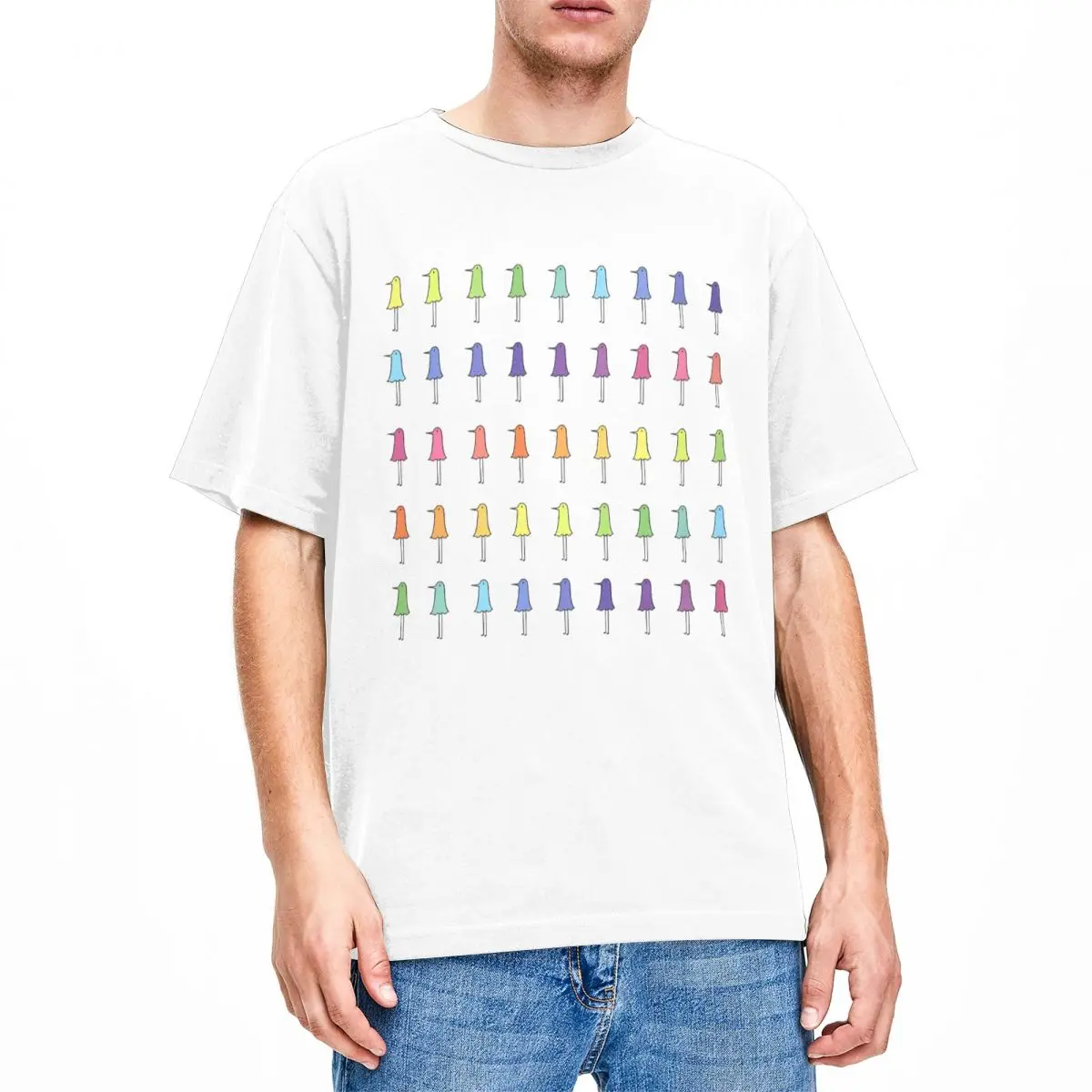 Rainbow Goodnight Punpun T Shirts Men Cotton Funny T-Shirt Crewneck Oyasumi PunPun Tees Short Sleeve Tops Summer