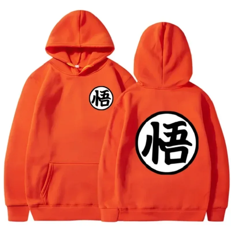 Japanese Anime Cartoon Goku Vintage Printed Fashion Hoody Plus Fleece Pullover Casual Men Hoodies Sweatshirts Hip Hop Streetwear