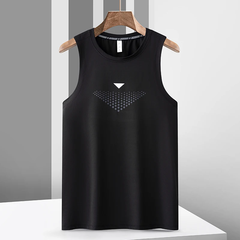 Short Sleeve Vest Men\'s For 2023 Summer Solid Black White Tshirt GYM Tank Top Tees Fashion Clothes OverSize 3XL O NECK