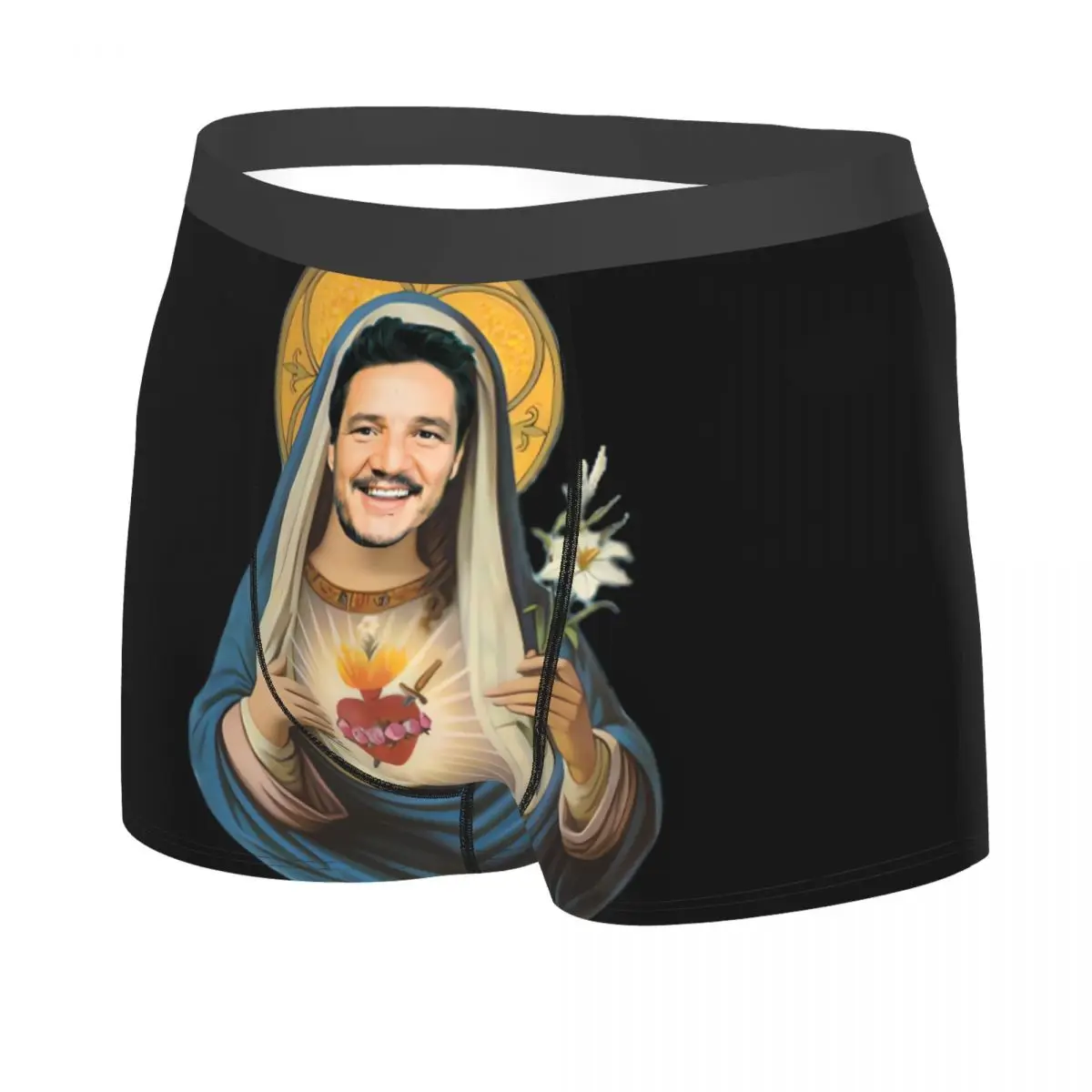 Custom Pedro Pascal Sacred Heart Boxers Shorts Men Briefs Underwear Sexy Underpants