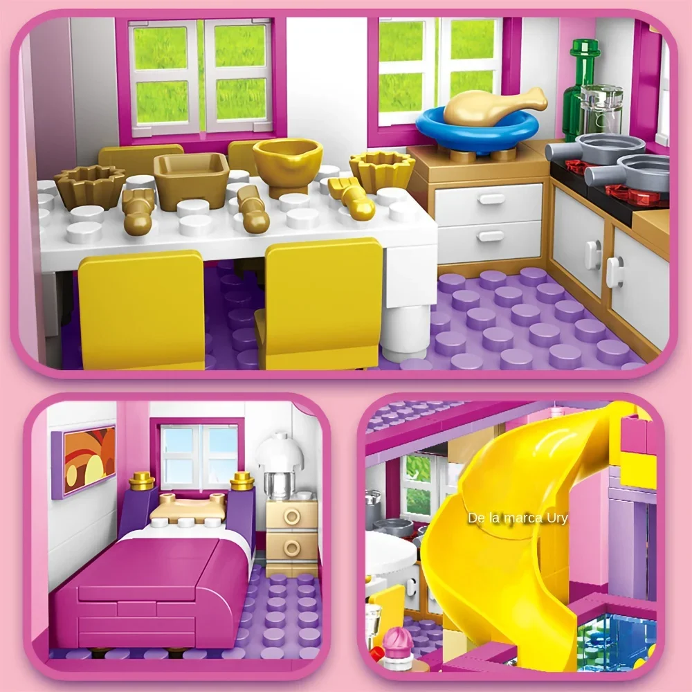 Ensembles de blocs de construction Friends City House Summer Holiday Villa Castle, figurines, piscine, jouets DIY pour enfants, filles, cadeau de Noël