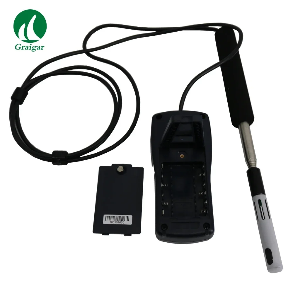 TES-1341 Air Velocity Meter Hot-Wire Anemometer with USB Software Flow Volume Tester 0.1 to 30.0 m/s