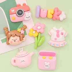10 Pcs New Cute Girl CameraResin Scrapbook Diy Jewelry Wedding Hairpin Accessories Craft A74