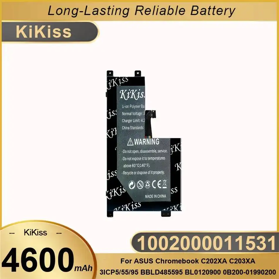 

Аккумулятор для ноутбука 1002000011531 4600 мАч для Asus Chromebook C202XA C203XA 3ICP5 55 95 BBLD485595 BL0120900 0B200-01990200
