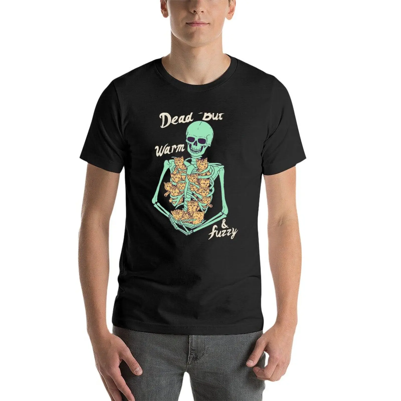 Camiseta gráfica vintage para hombre, Camisetas estampadas de Dead But Warm & Fuzzy, pack