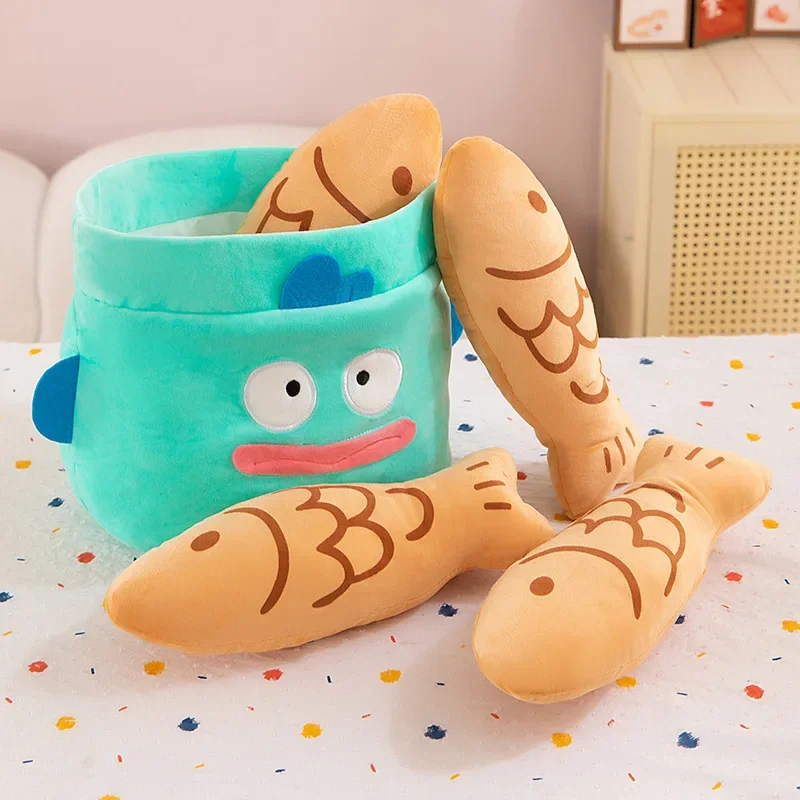 Sanrio Kawaii juguetes de peluche Hangyodon peluches de peluche muñeca lápiz bolsa monedero adornos de habitación regalos de vacaciones para niños y niñas