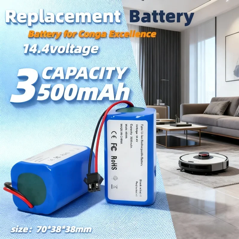 

Original14.4V3500mAh Li-ion Battery for Conga Excellence 950 990 1090 1790 1990 Deebot N79S N79 DN622 Eufy Robovac 11S 12 X500