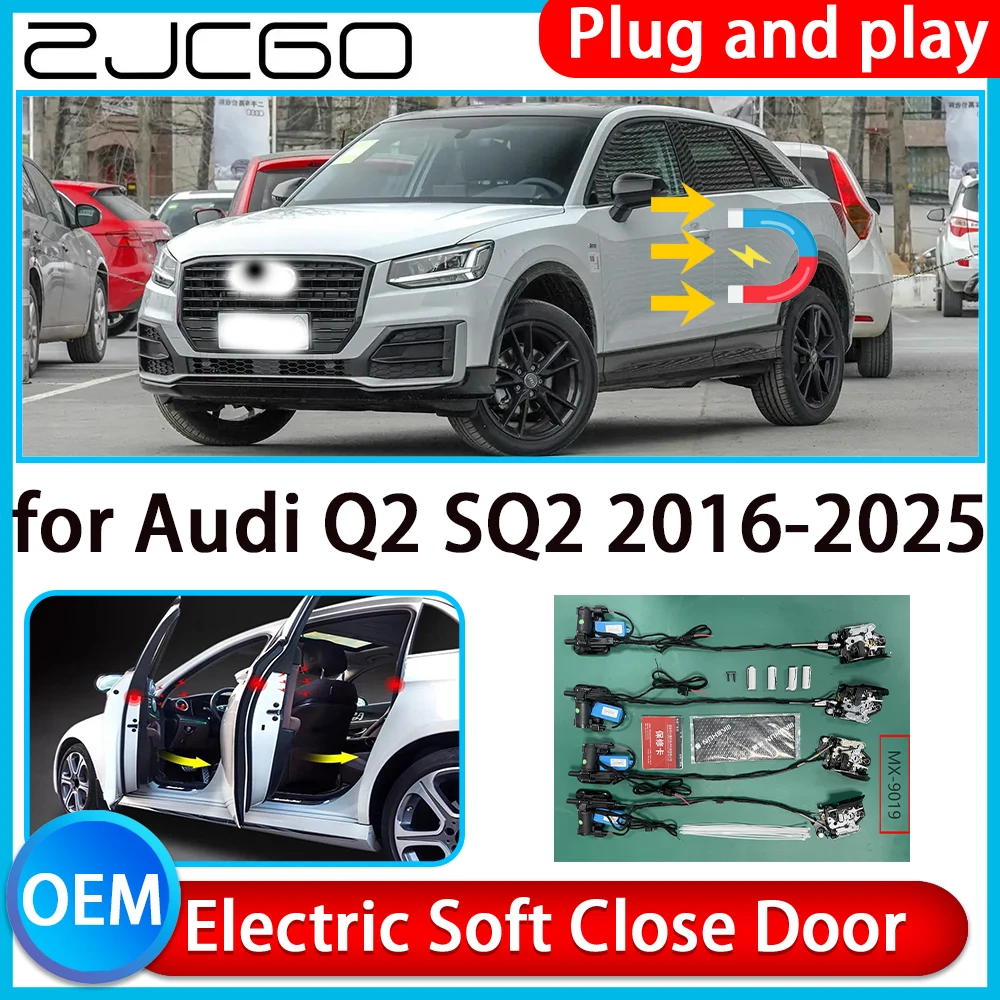 ZJCGO for Audi Q2 SQ2 2016-2025 Auto Pull Car Soft Close Kit Door Power Latch Electric Door Catch Soft Closing Assist