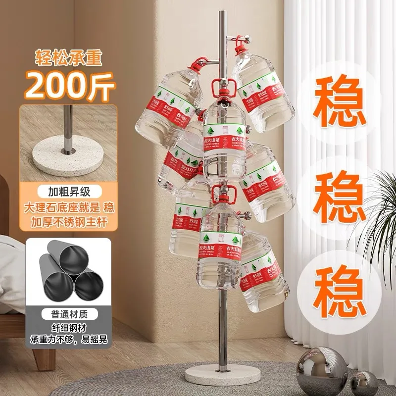 Hanger stainless steel household floor bold non-slip hanger bedroom hanger marble vertical coat rack 3