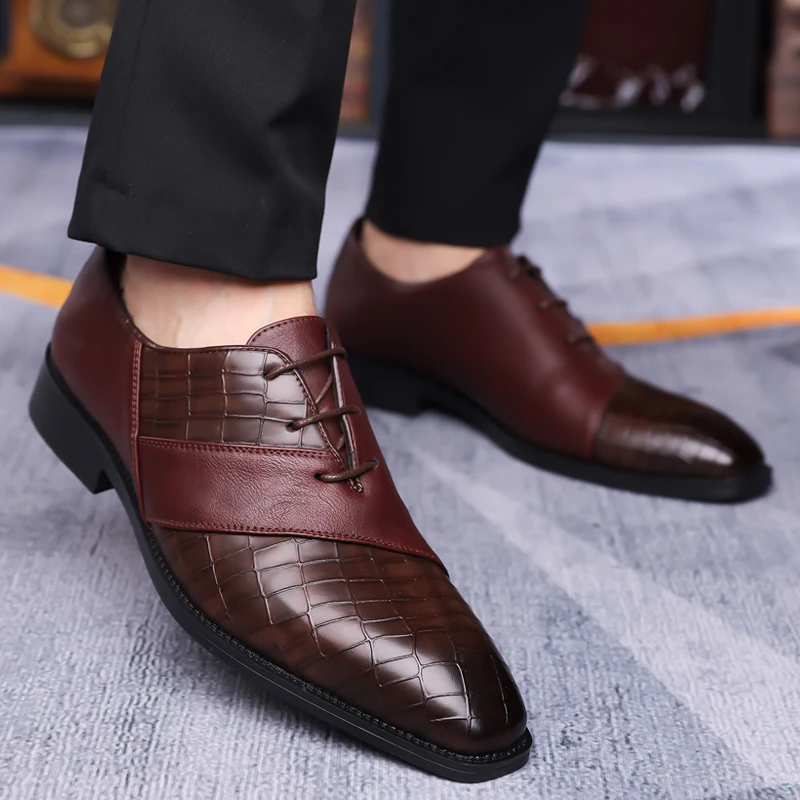 

High Quality Comfy Lace-Up Pointed Toe & Shiny Surface Premium Leather Shoe for Business Professionals Men's Formal Dress Shoes