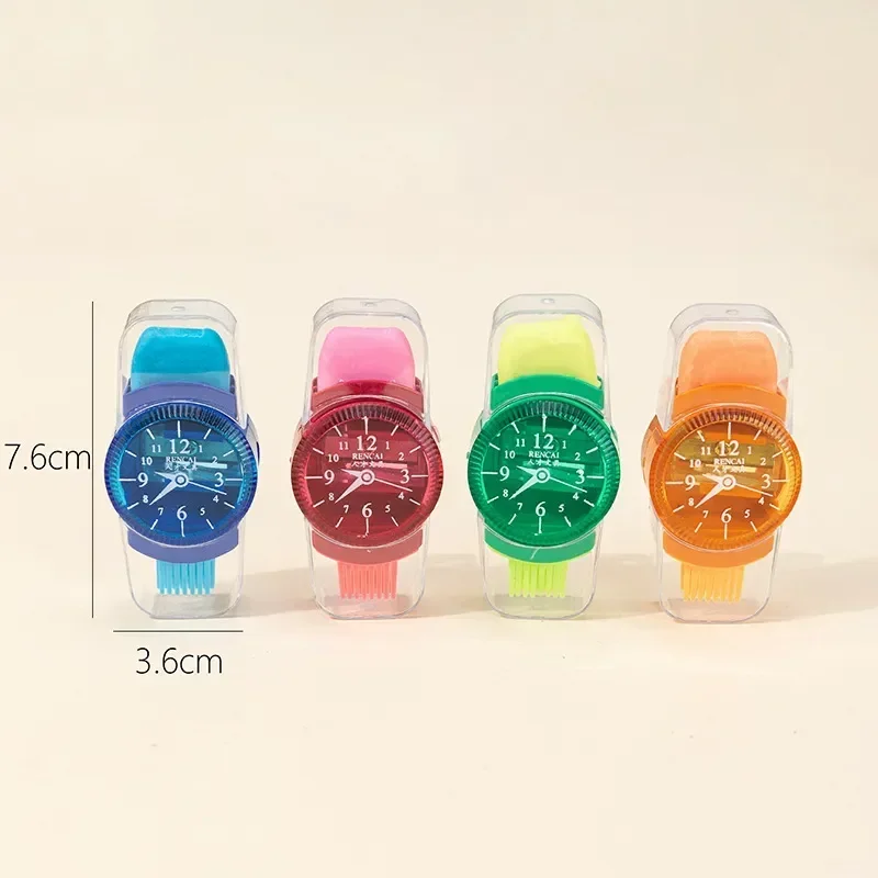 الإبداعية شكل ساعة مبراة ، كاواي المطاط مبراة ، 3 في 1 مزيج