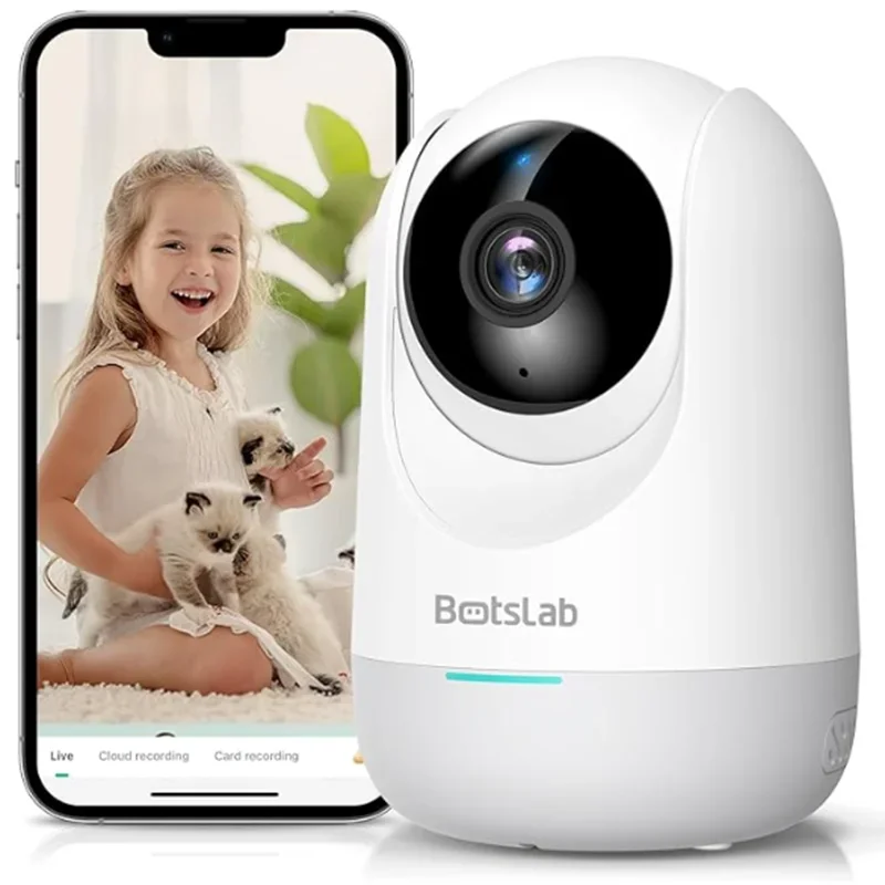 Qihoo360 Botslab 2K 3MP WiFi Indoor Home Security Cam Smart Pan Tilt Camera 2.5K 5MP Visual Doorbell Camera Easy Installation