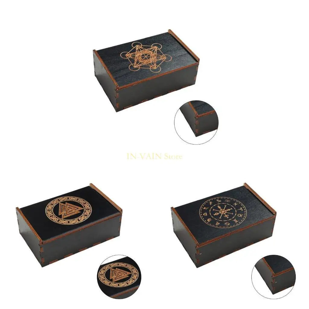 

M5TC Game Tarots Cards Box Astrology безделушки коробки деревянные карты карты для хранения корпуса контейнер для Fortune,