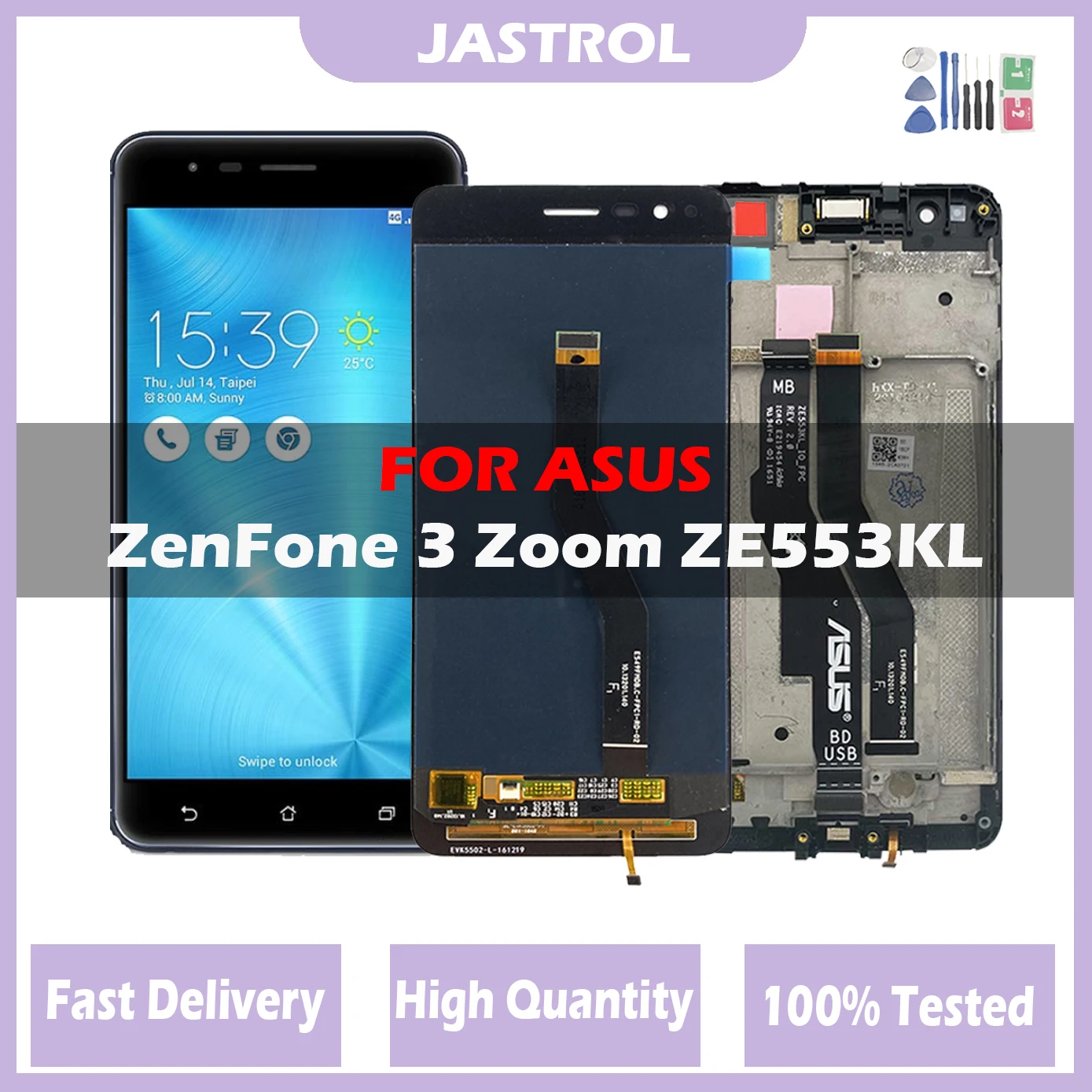 

Original LCD Display for Asus ZenFone 3 Zoom ZE553KL ZE553 Z01HDA LCD Display Touch Screen Digitizer Assembly LCD with Frame