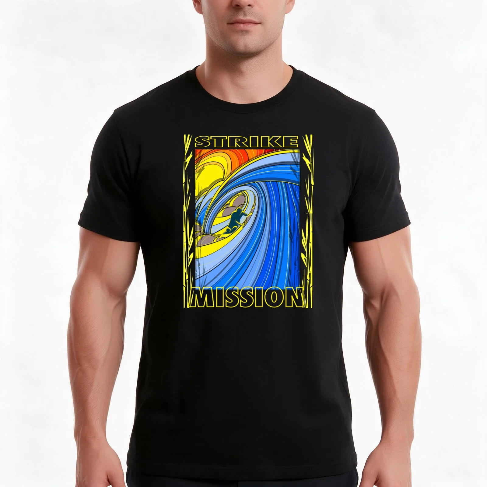 Kneelo Strike Mission T-Shirt, Summer Casual Cotton Tee, Oversized Streetwear Tops, Vintage Graphic Print, Unisex Men Women