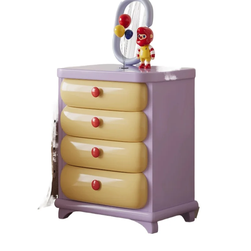 

Designer taro purple bucket cabinet dopamine side living room side cream wound storage cabinet bedroom cabinet