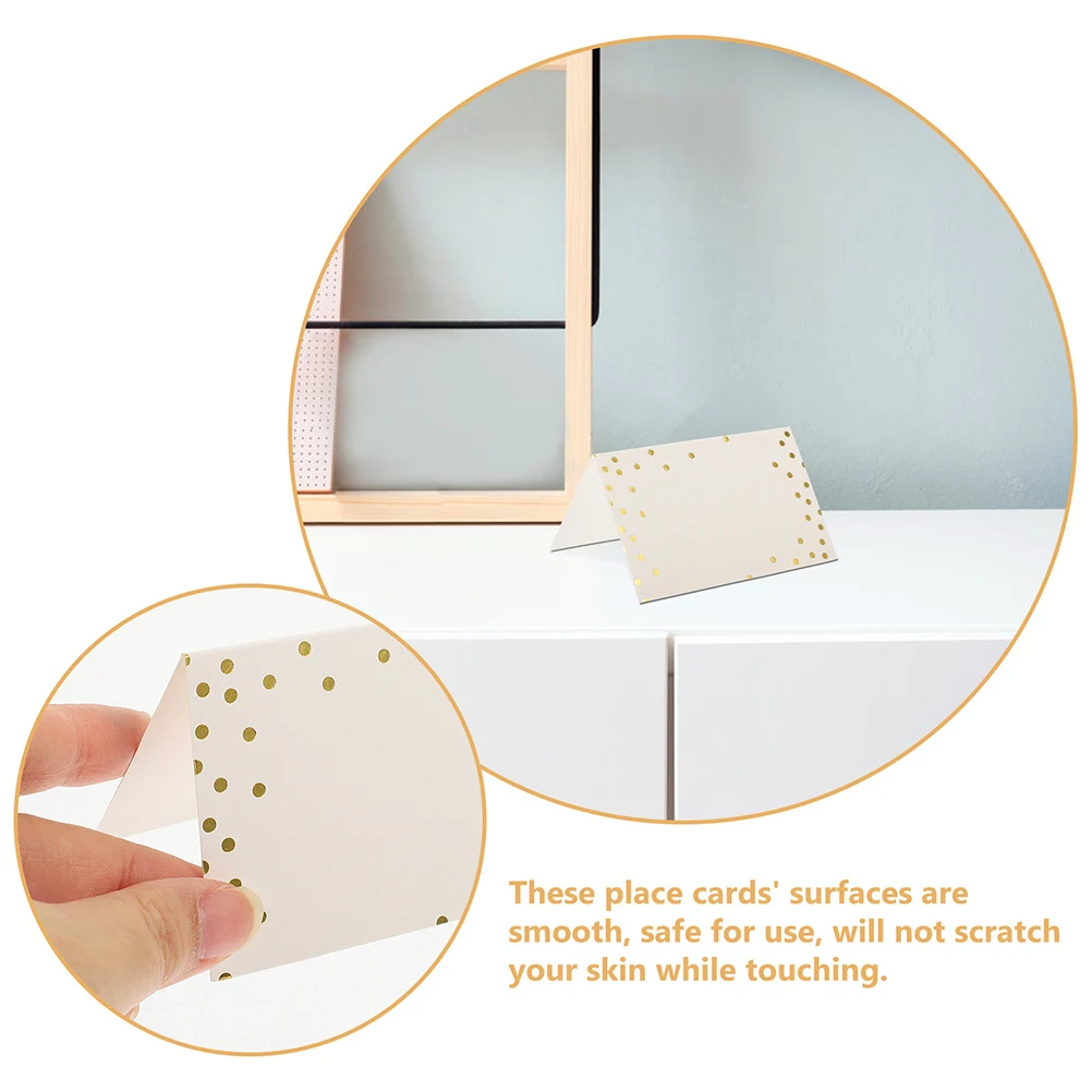 

100pcs Tented Place Cards Gold Foil Printed Paper Table Name Cards Wedding Seating Arrangement Table Setting Accessories Seat