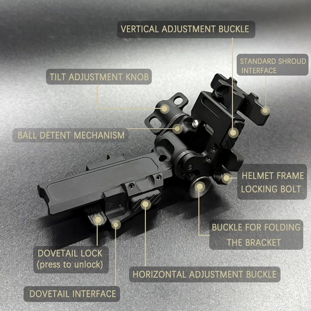 Neue Ultraleichte NVG-Halterung Metallarm Schwalbenschwanz-Schnittstelle für Nachtsichtgeräte Passend für PVS-14 PVS31 GPNVG-18 – Detail 2