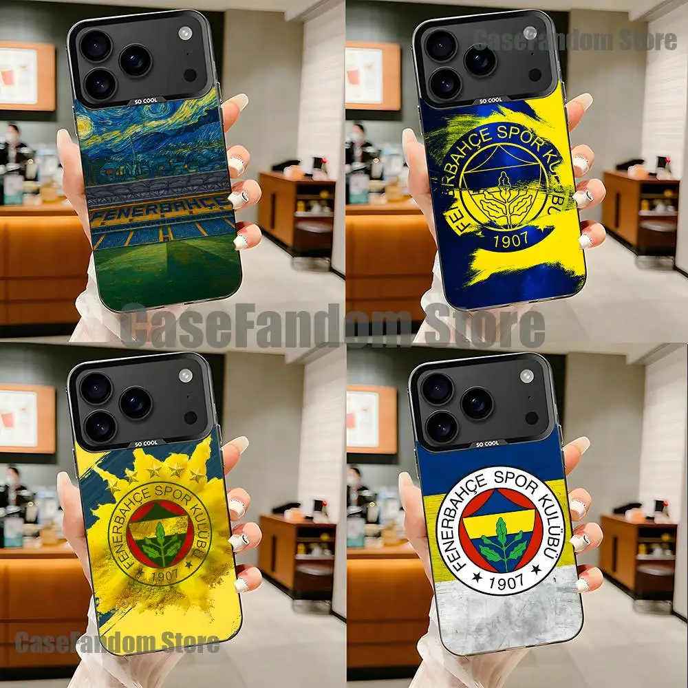 Turkey F-FenerbahceS-E For iPhone 17,16,15,14,13,12,11,Pro,MAX,Plus Black Shockproof Candy Matte Cover