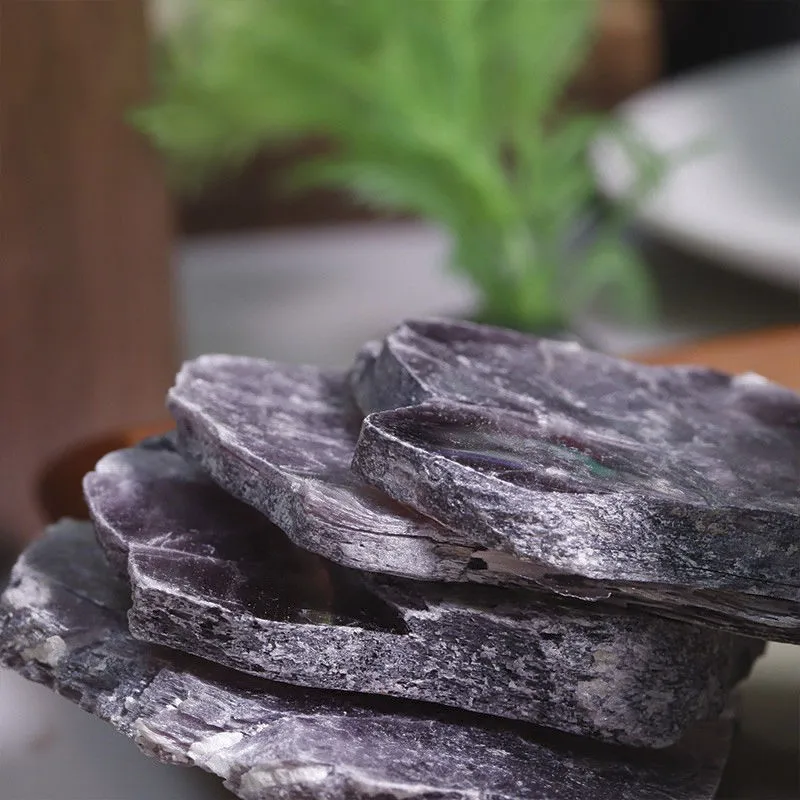 1000gNatural Lepidolite Crystal Slice Rough Ziyun Mother Rock Stones Luminous Specimen Purple Mica For Decoration