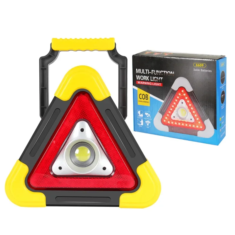 Car Triangle Warning Light Emergency Alarm Lamp Portable Reflective USB Traffic Sign Recognition Barricade Breakdown Camping