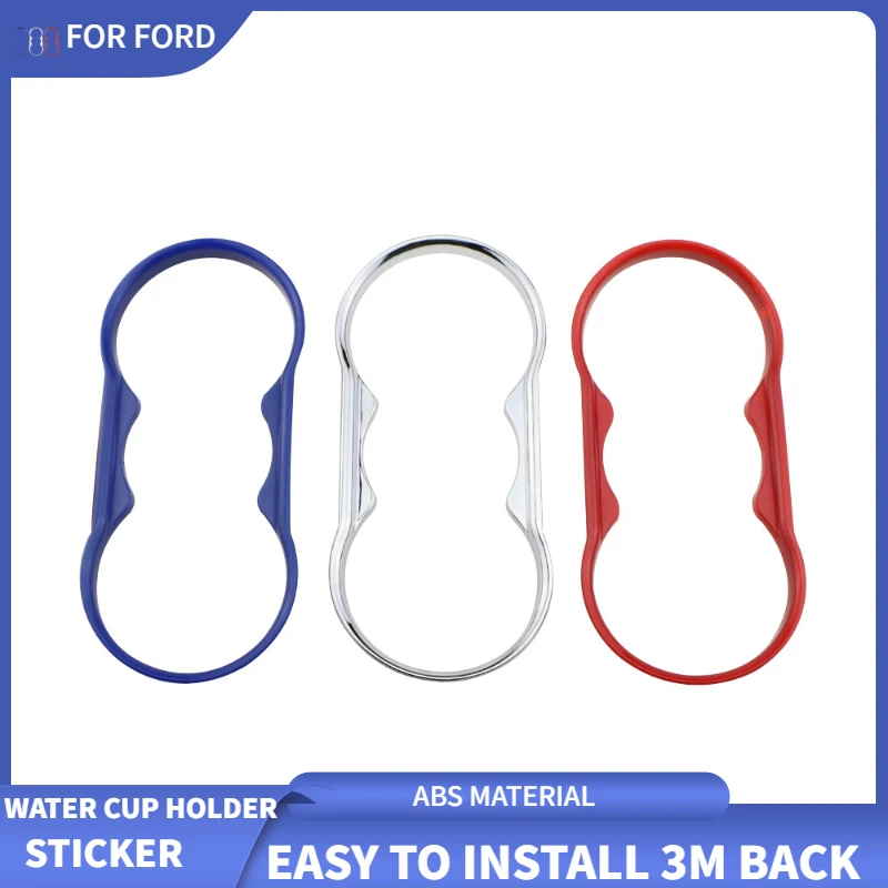 Car Interior ABS Water Cup Holder Panel Decoration Trim Frame for Ford Fiesta MK7 2009 - 2013 Focus 2 MK2 2009-2011