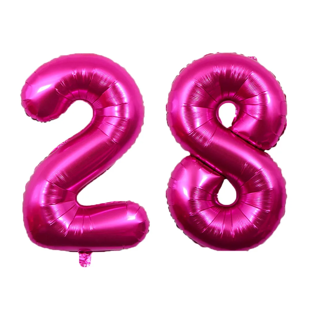 2Pcs 32 Inch Gold Silver Black Blue Pink Helium Foil Number Balloon 28 29 30 31 32 33 Happy Birthday Party Decoration Supplies