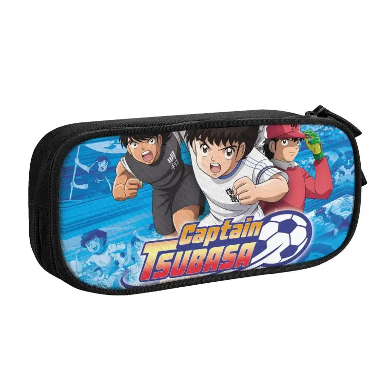 Korean Japan Football Manga Captain Tsubasa Pencil Cases for Girls Boys Custom Large Capacity Pen Bag Box School Accessories