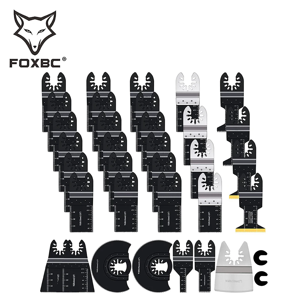 

FOXBC 35PCS Oscillating Saw Blades for Wood Metal Plastics Multitool Blades Kit fits Dewalt Worx Rockwell Wen Milwaukee Makita