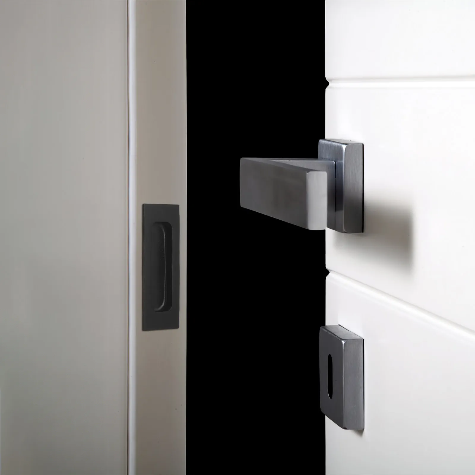 2Pcs Cabinet Door Handles Pocket Recessed Sliding Door Pulls Finger Pulls Hidden Grip for Drawers Cupboards Cabinet Handles