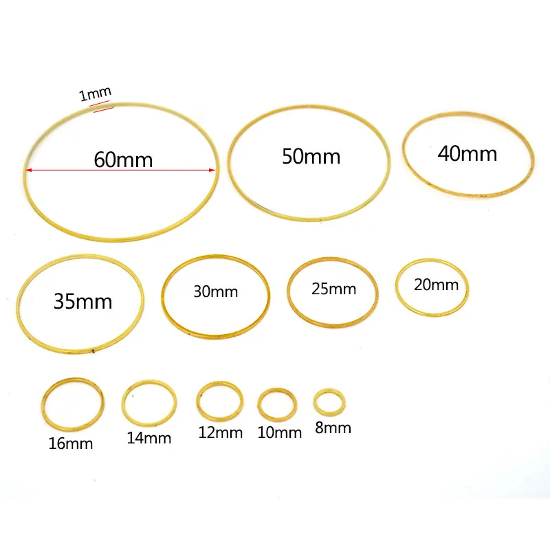 50-20Pcs 8-60mm Brass Closed Rings Big Circle for Ear Wires Hoops Making DIY Accessories Pendant Connectors Rings Jewelry Craft