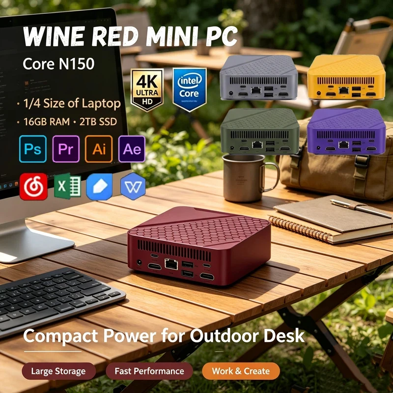 Pc Gaming Editing - Mini PC portable coloré Intel Celeron