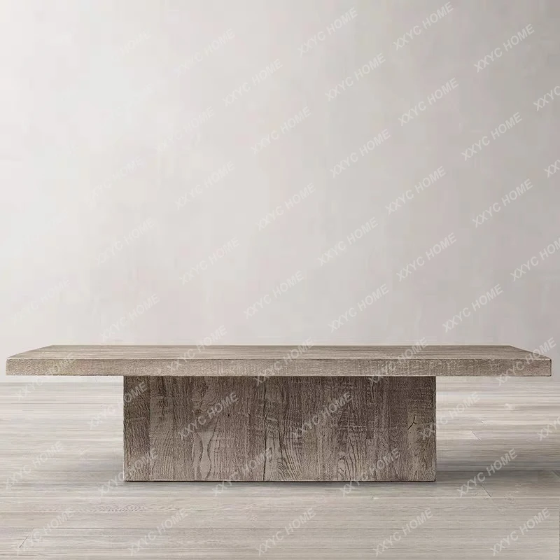 

furniture modern simple coffee table rural retro old household solid wood square long coffee table