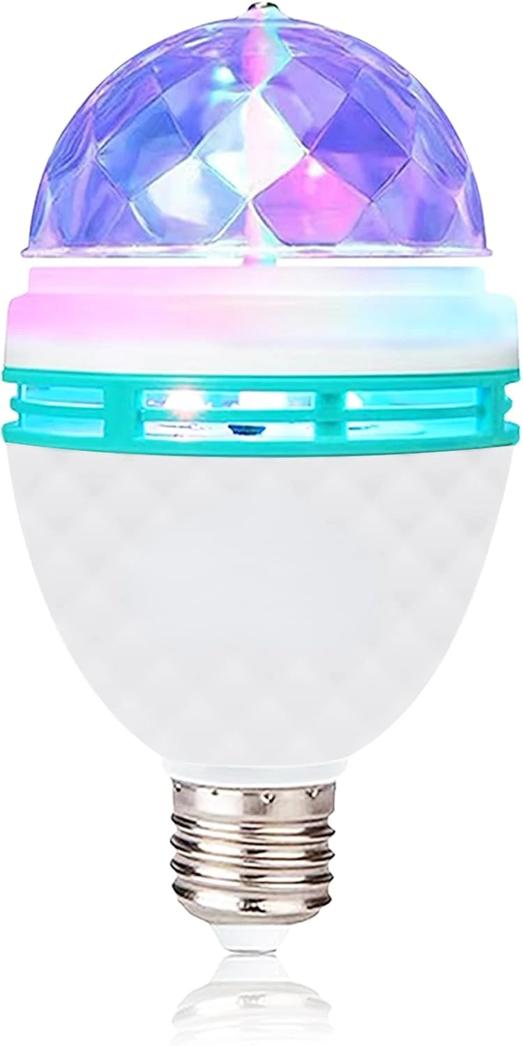 

2 упаковки цветных вращающихся ламп RGB, E26/E27, светодиодные лампы для вечеринок, цветные стробоскопы, многоступенчатые огни для дискотеки, вечеринки по случаю дня рождения C